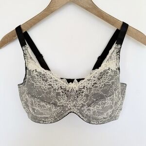 Wonderbra Chantilly Lace Underwire Bra Size 36DD Black White Adjustable Straps